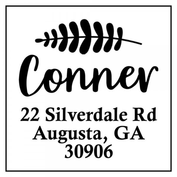 Fall Leaf Address Stamp-Custom Your Initials