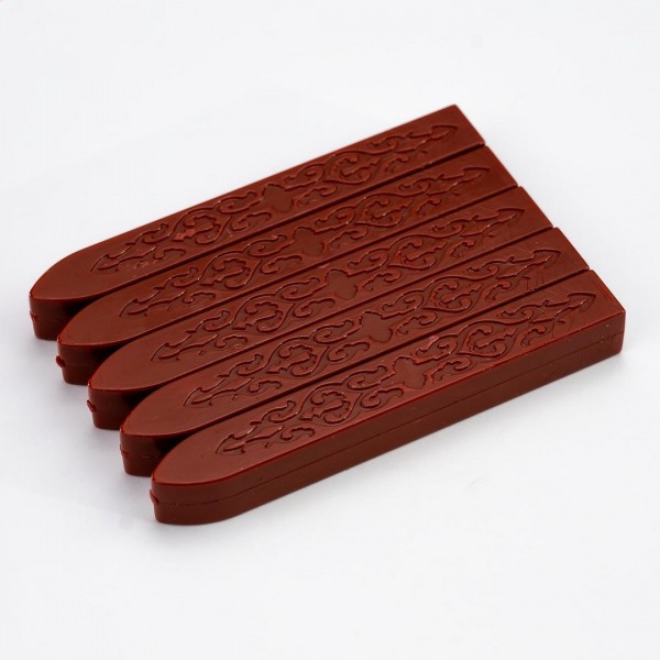 Brown Red Wax Pack Of 5 Sticks