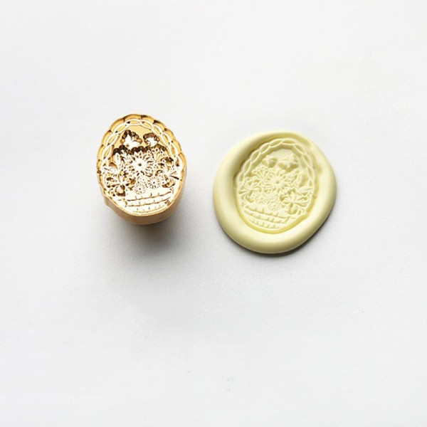 3D Shaped Wax Seal - Flower Basket