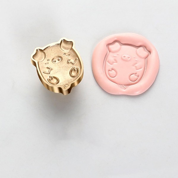 3D Shaped Wax Seal - Cute Pig
