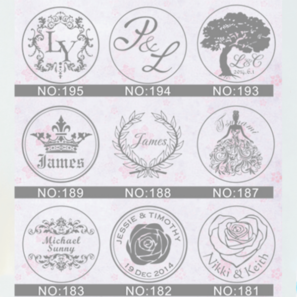 Personalized Custom Wax Seal Pattern - DOUBLE INITIALS/NAME - Style 181~216