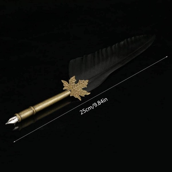 European Style Retro Feather Pen Gift Box Set - Duke Heart-Shaped Style Feather Pen