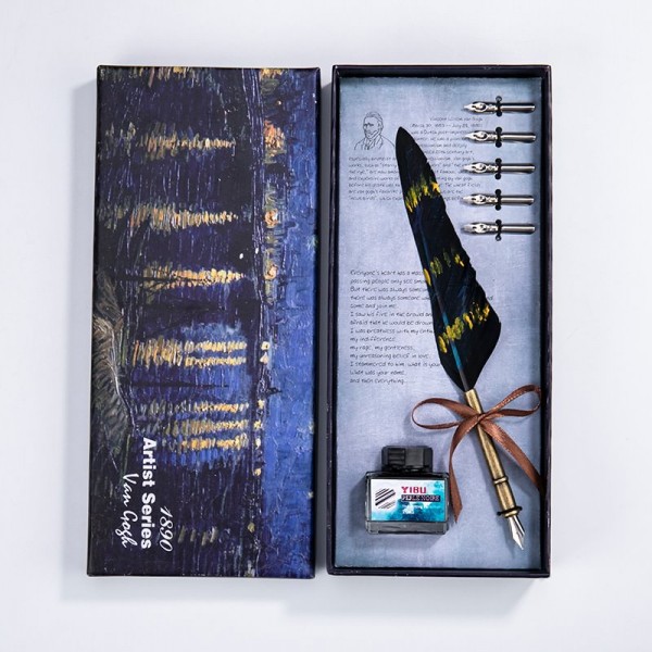 European Style Retro Feather Pen Gift Box Set - Maestro Style Feather Pen