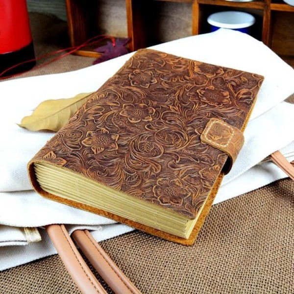 Handmade Retro A5 Diary Notebook - 100% Cowhide Full Grain Leather