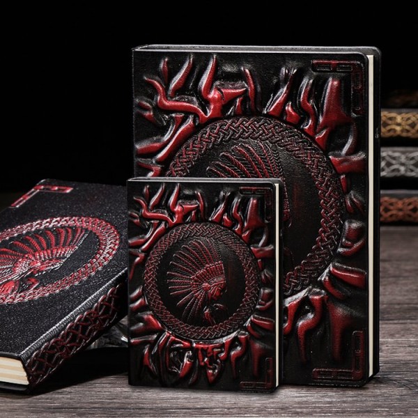 3D Indians Vintage Leather Journal Writing Notebook