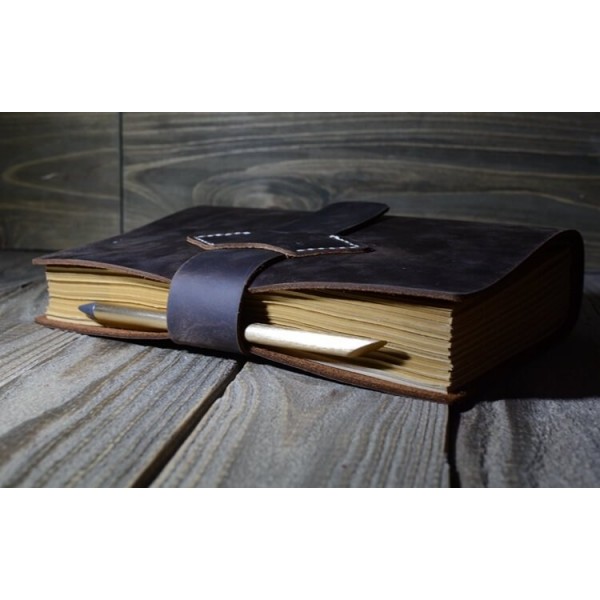 Handmade Retro A5 Diary Notebook - 100% Cowhide Full Grain Leather