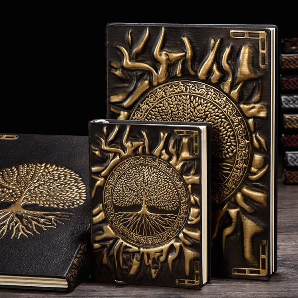 3D Tree Vintage Leather Journal Writing Notebook