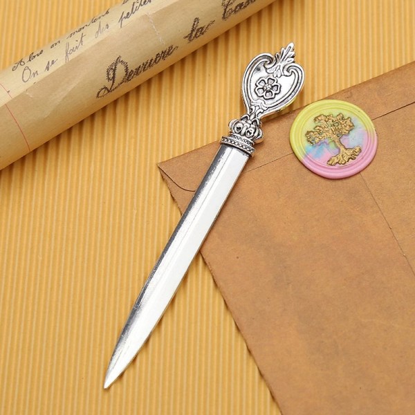 Vintage Zinc Alloy Letter Opener - For Lacquer Wax Sealed Envelopes, Mail Openings, Cardboard Cutting