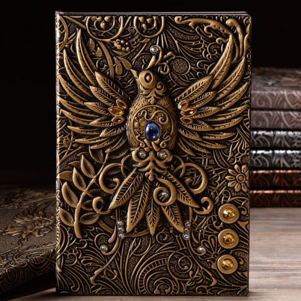 3D Phoenix Vintage Leather Journal Writing Notebook