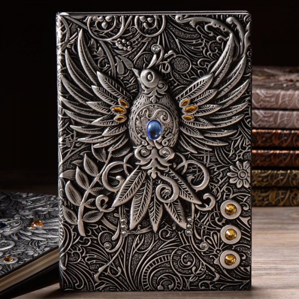 3D Phoenix Vintage Leather Journal Writing Notebook