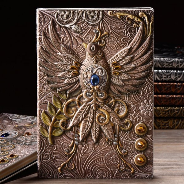 3D Phoenix Vintage Leather Journal Writing Notebook