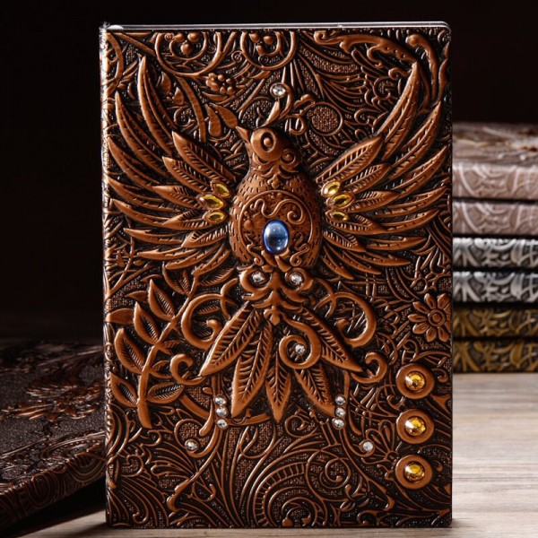 3D Phoenix Vintage Leather Journal Writing Notebook