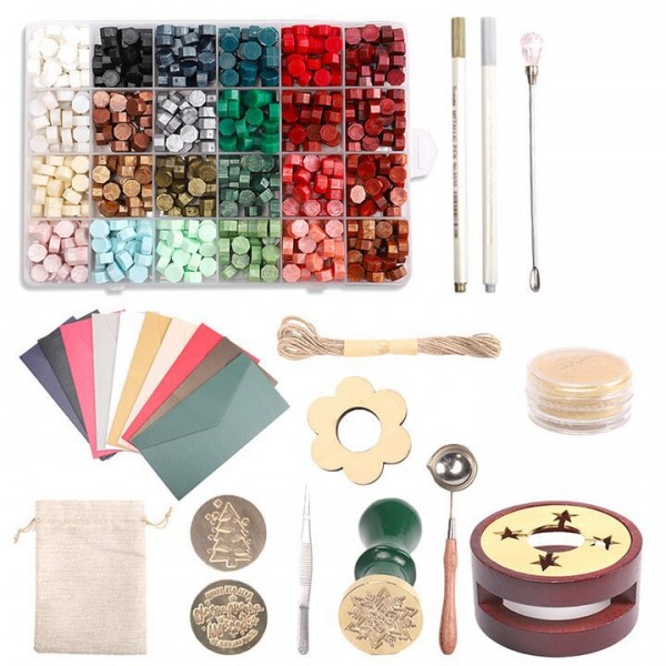 Christmas Gift Box Set Sealing Wax Particles - Random 24 Colors