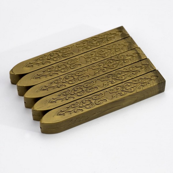 Green Gold Sealing Wax Pack Of 5 Sticks