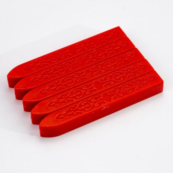 Bright Red Sealing Wax Pack Of 5 Sticks