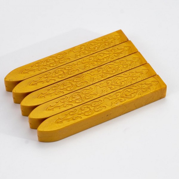 Golden Sealing Wax Pack Of 5 Sticks
