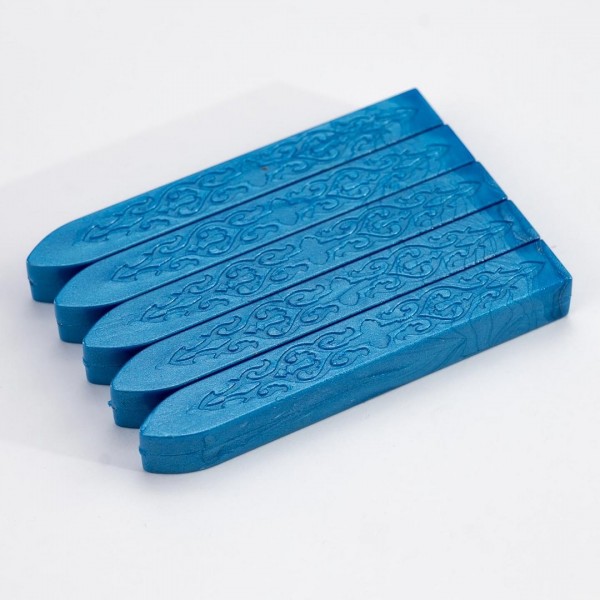 Lake Blue Sealing Wax Pack Of 5 Sticks