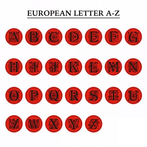 European Letter A-Z &  Wax Seal Stamp