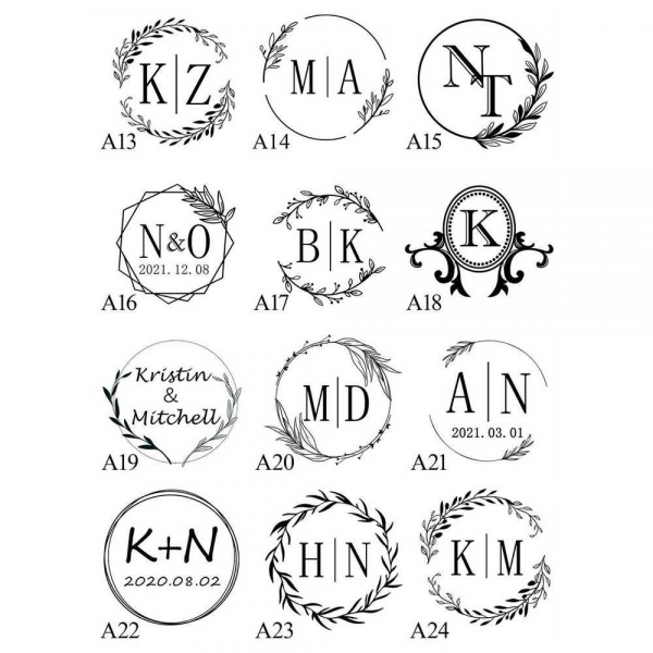Personalized Couples Wax Seal Stamp - 25MM~50MM Round Size