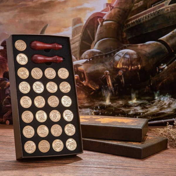Fancy Letters Wax Seal Stamp - 26 Letters with Map Gift Box