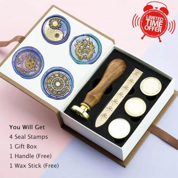 Wax Seal Stamp Set, 4 Pieces Sealing Wax Stamps - Fantasy Dream