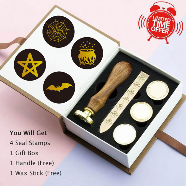 Wax Seal Stamp Set, 4 Pieces Sealing Wax Stamps - Halloween
