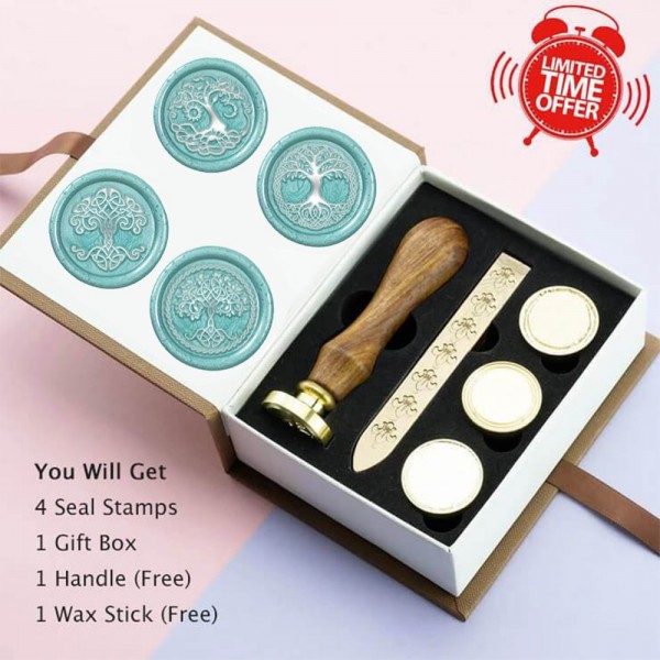 Wax Seal Stamp Set, 4 Pieces Sealing Wax Stamps - Tree Of Life