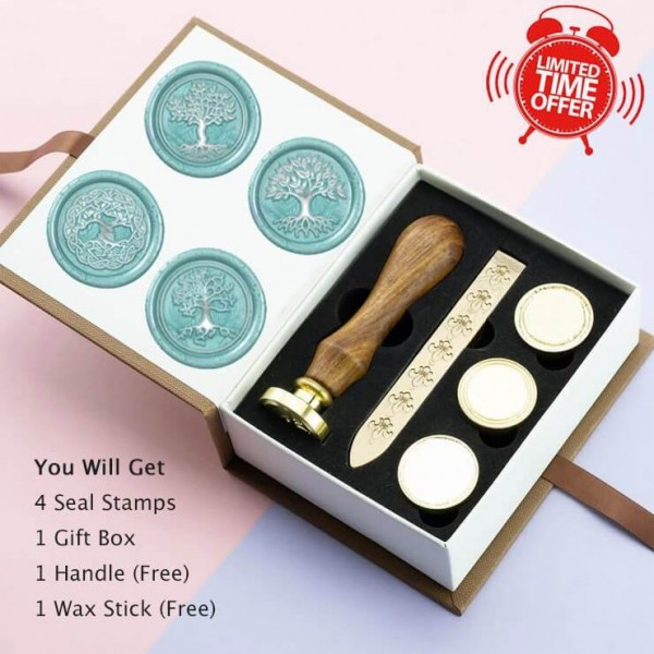 Wax Seal Stamp Set, 4 Pieces Sealing Wax Stamps - Tree Of Life