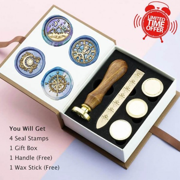 Wax Seal Stamp Set, 4 Pieces Sealing Wax Stamps - Fantasy Dream